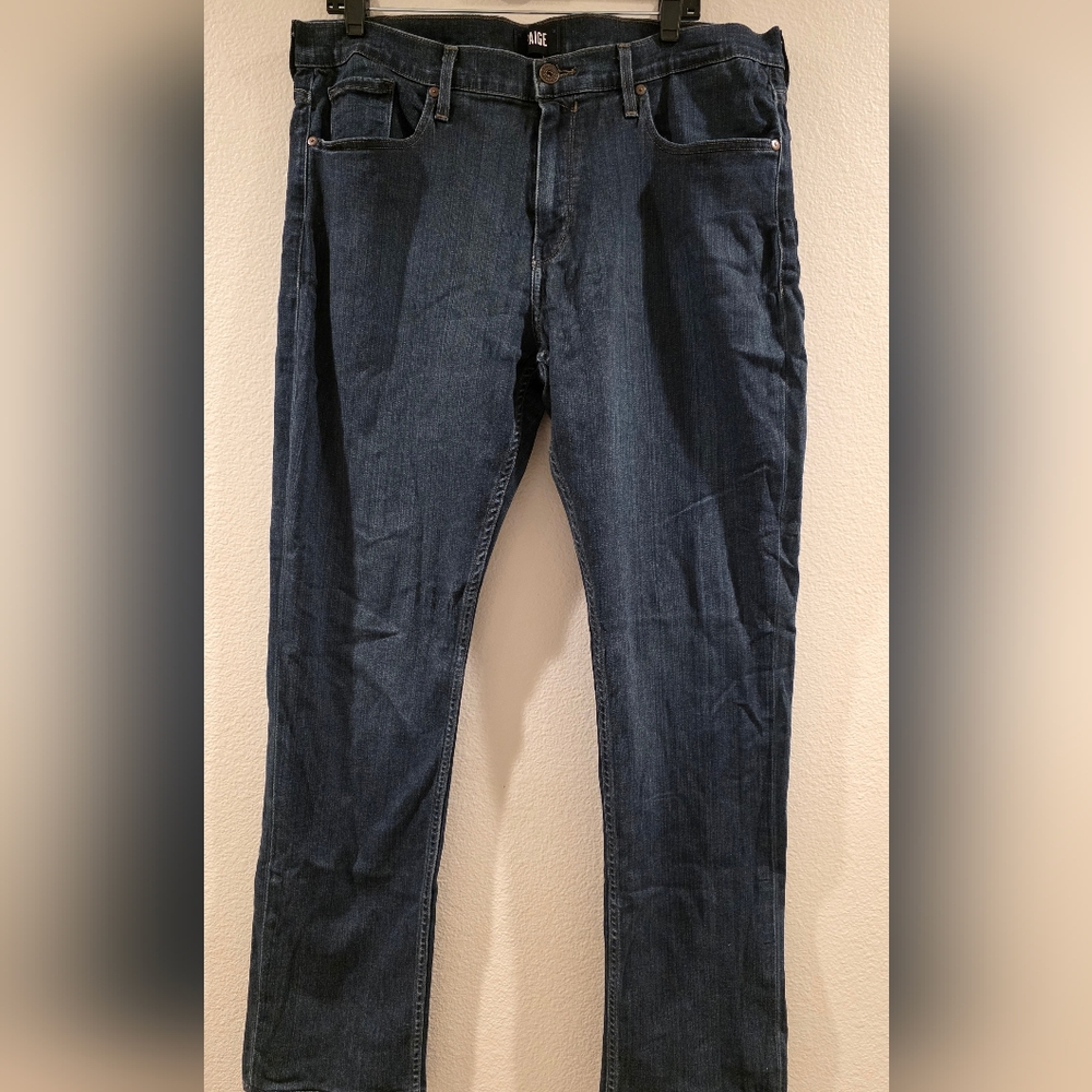 PAIGE Men's Dark Blue Straight Jeans